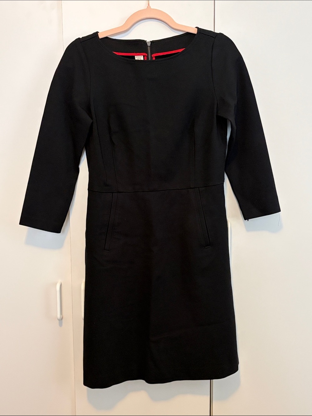 SPANX Black Sheath Dress with Red Trim